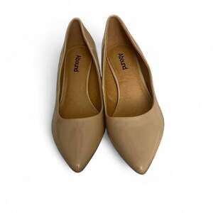 Abound Tan Patent Pointed Toe Chunky Heels